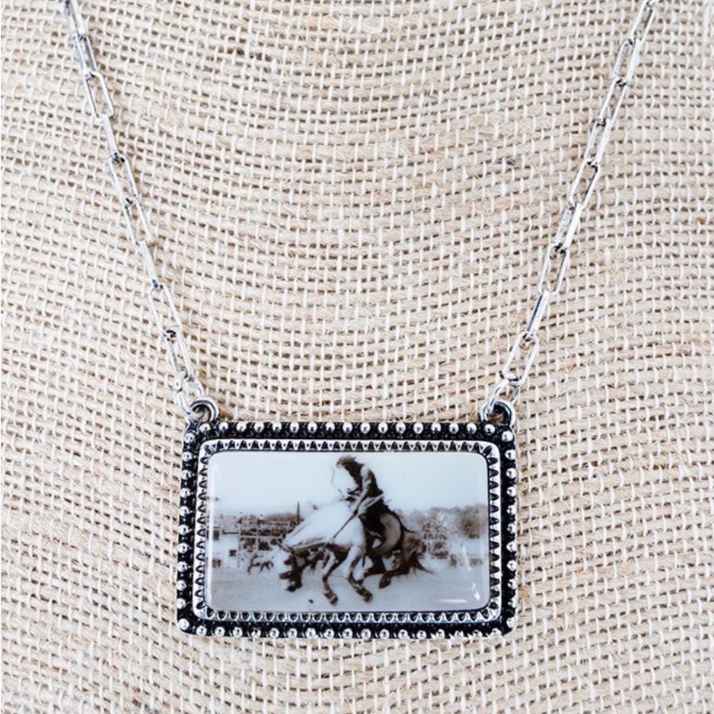 Elegant Silver Equestrian Pendant Necklace